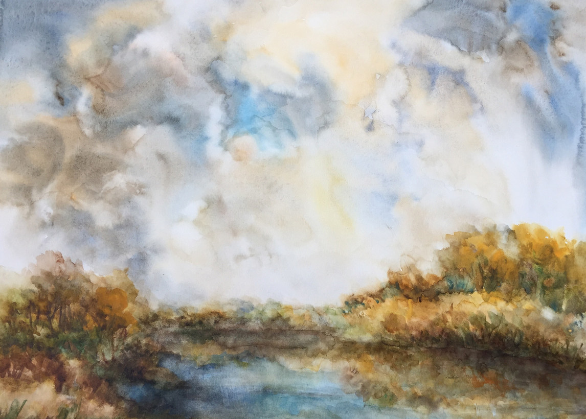 A watercolor landscape